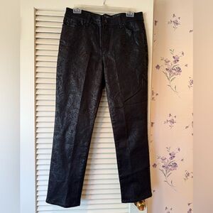 NYDJ Black Embossed Skinny Jeans in Size 10